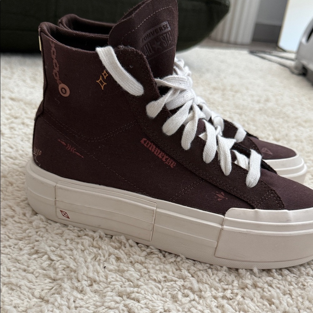 Converse Women's High-Top Sneakers - Dark Brown and White